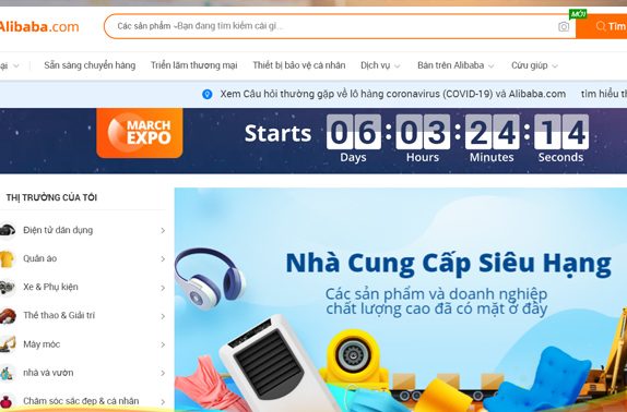 Cách lựa chọn ngôn ngữ để cho ra trang Alibaba tiếng Việt